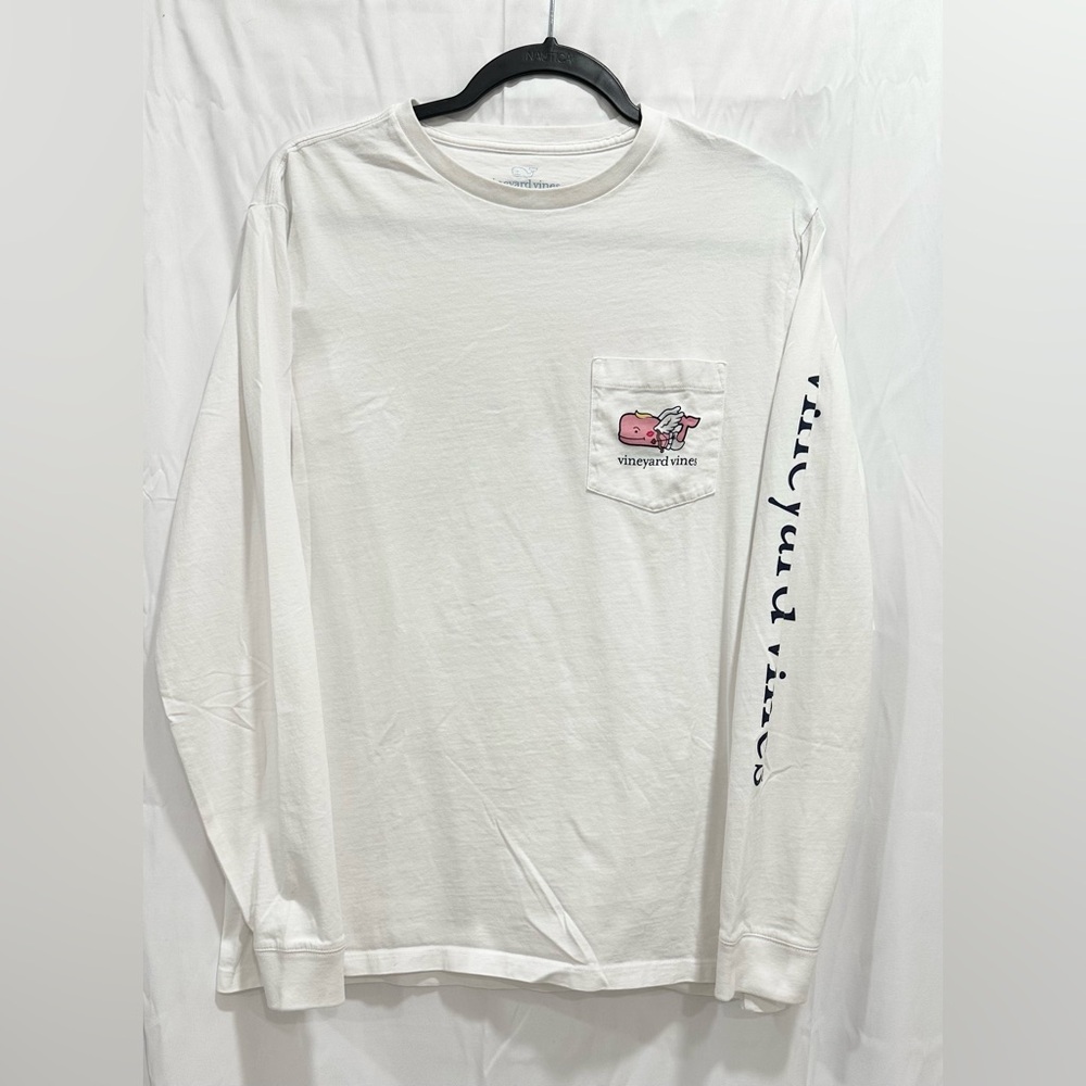 Vineyard Vines Youth White Happy‎ Valentine’s Day Long Sleeve T-Shirt Size S
